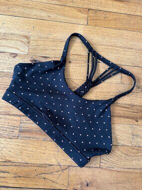 Glyder metallic Polka Dot Sports bra / workout hiking Activewear Racerback xs